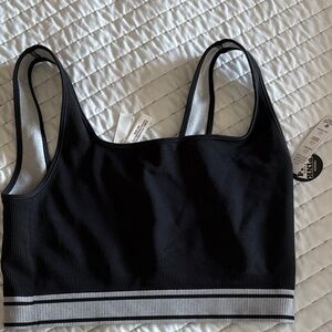 PINK Victoria's Secret Black and Gray Sports Bra